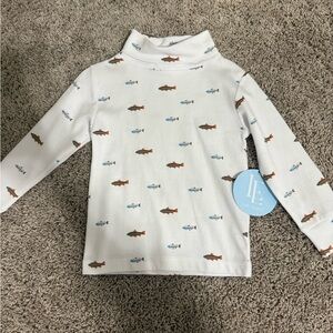 NWT Little English printed fish turtleneck 3T